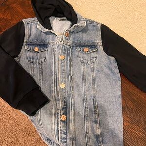 Little Bipsy Denim Jacket with Black Sleeves